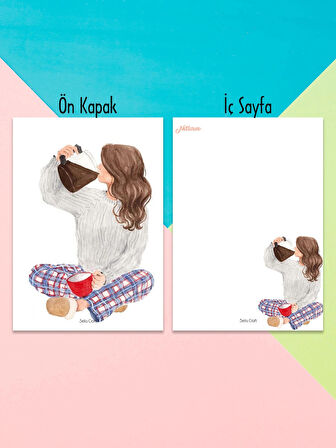 Girl Çizgisiz Notepad 12 Günlük Planlayıcı, Defter, To Do List, Not Defteri, Ajanda