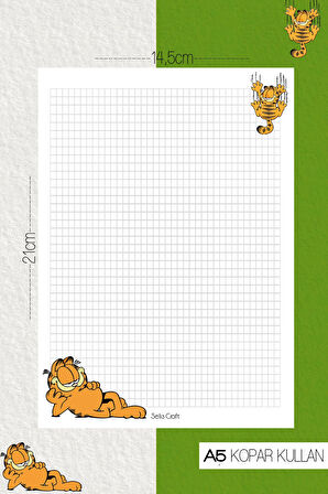 Garfield Kareli Notepad 01 Günlük Planlayıcı, Defter, To Do List, Not Defteri, Ajanda