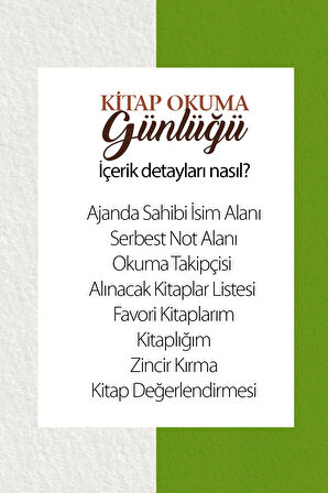 Kitap Okuma Günlüğü MDL01  / Ajandası / Defteri / Okumanı Planla / Reading Planner Oku, Takip et