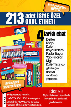 Okul Etiketi WINX Temalı Özel İsim Yazılabilen Kalem, Defter, Boya, Kitap Etiketi - 213 Adet