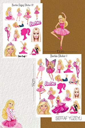 Barbie Temalı Şeffaf Sticker Seti 01-02 Ajanda Planlayıcı Bullet Journal Için Uygundur