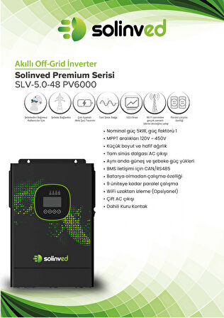 Solinved 5.0 kW Gordion Serisi MPPT Off-Grid Invertör 48V