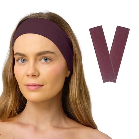 Salvia Dione 2' li Spor Kadın Erkek Saç Bandı Seti  - Elastik Kaymaz İnce Ter Emici Esnek Saç Bandı Bandana - Kadın Makyaj Yüz Yıkama Koşu Fitness Yoga Pilates Bisiklet Saç Bandı Taç - Kadın & Erkek Atletik Egzersiz 2' li Ter Bandı Seti Vişne Çürüğü