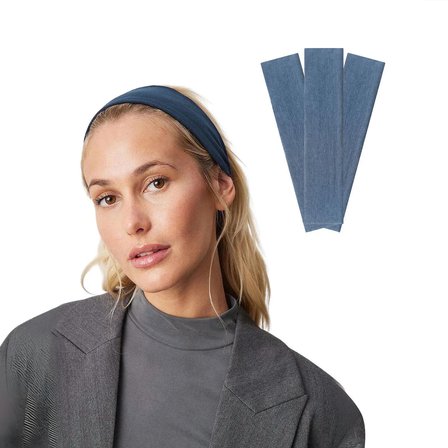 Salvia Dione 3'lü Spor Kadın Erkek Saç Bandı Seti - Elastik Kaymaz İnce Ter Emici Esnek Genç Saç Bandı Bandana - Kadın Makyaj Yüz Yıkama Koşu Fitness Yoga Pilates Bisiklet İçin Saç Bandı Taç - Kadın & Erkek Atletik Egzersiz 3'lü Ter Bandı Seti İndigo