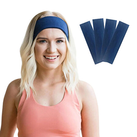 Saç Bandı 4lü Spor Kadın Erkek Taç Saç Bantları Pamuk İnce Sıkmayan Bandana Kadın Erkek Koşu Fitness Yoga Pilates Bisiklet Saç Bandı Taç Kadın Günlük Moda Yüz Yıkama Makyaj Kakül Perçem Engelleyici Saç Bandı Bandana Headband Hairband Petrol