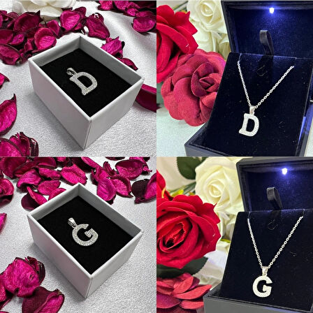 925 Ayar Gümüş Taşlı Harf Kolye Ucu – Kişiye Özel Harf Takı