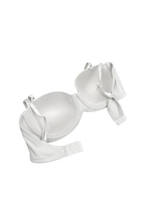 Kadın Micro Kaplı Straplez Desteksiz Sütyen Beyaz 7035 Bonnie