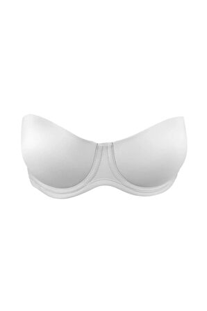 Kadın Micro Kaplı Straplez Desteksiz Sütyen Beyaz 7035 Bonnie