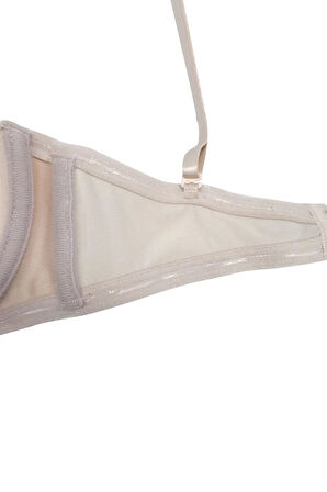 Kadın Sihirli Çift Dolgulu Straplez Sütyen Ten