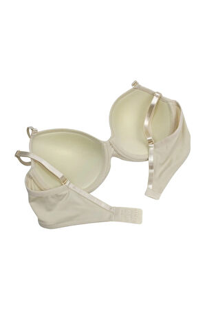 Kadın Soft Kaplı Desteksiz Taşlı Sütyen Ekru 9700 Diana