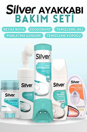 Unisex Ayakkabı Bakım Seti - Deodorant, Köpük, Ultra Beyaz Boya, Jel, Sünger