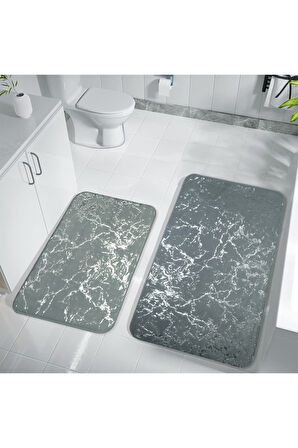 Suadiye, Tavşan Tüyü Yumuşacık,Kaymaz Taban, Emici 2'li Süper Lüks Simli Banyo Paspası