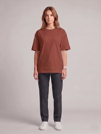 Unisex Oversize Yumuşak Dokulu Basic Bisiklet Yaka Tişört