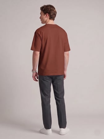 Unisex Oversize Yumuşak Dokulu Basic Bisiklet Yaka Tişört