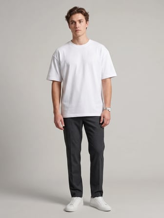 Unisex Oversize Yumuşak Dokulu Basic Bisiklet Yaka Tişört