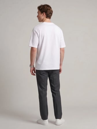 Unisex Oversize Yumuşak Dokulu Basic Bisiklet Yaka Tişört