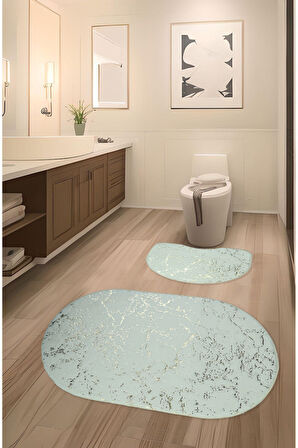 Suadiye, Tavşan Tüyü Yumuşacık,Kaymaz Taban, Emici 2'li Süper Lüks Simli Banyo Paspası