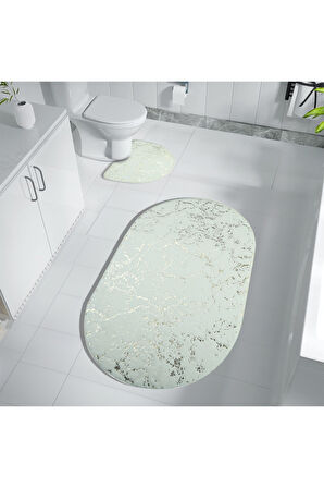 Suadiye, Tavşan Tüyü Yumuşacık,Kaymaz Taban, Emici 2'li Süper Lüks Simli Banyo Paspası