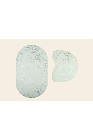 Suadiye, Tavşan Tüyü Yumuşacık,Kaymaz Taban, Emici 2'li Süper Lüks Simli Banyo Paspası