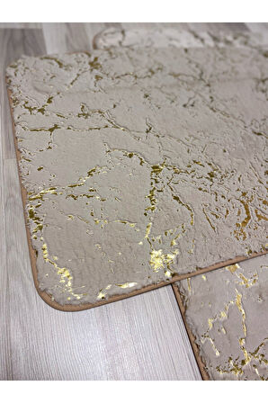 Suadiye, Tavşan Tüyü Yumuşacık,Kaymaz Taban, Emici 2'li Süper Lüks Simli Banyo Paspası