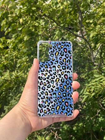 Samsung Galaxy S21 Plus Uyumlu Aynalı Leopar Desenli Darbe Kamera Korumalı Silikon Telefon Kılıfı