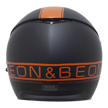 Beon B217 Çenesiz Vizörlü Yazlık Kask Mat Siyah/Turuncu