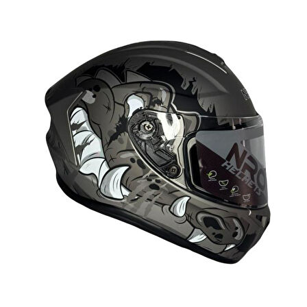 NRO Full Face Motosiklet Kaskı Nardo Grey Croco X2