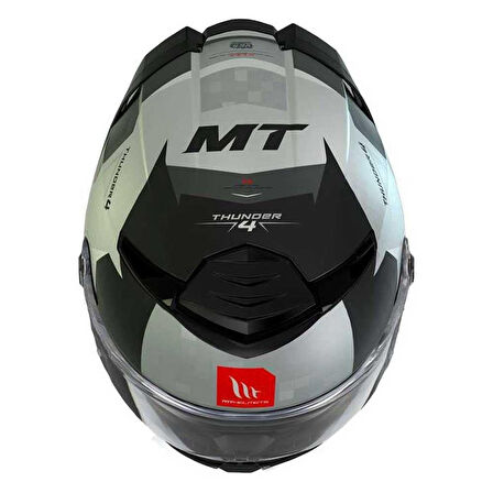 MT Thunder 4 SV FF118SV Exeo C2 Gloss Pearl Titanium Full Face Motosiklet Kaskı