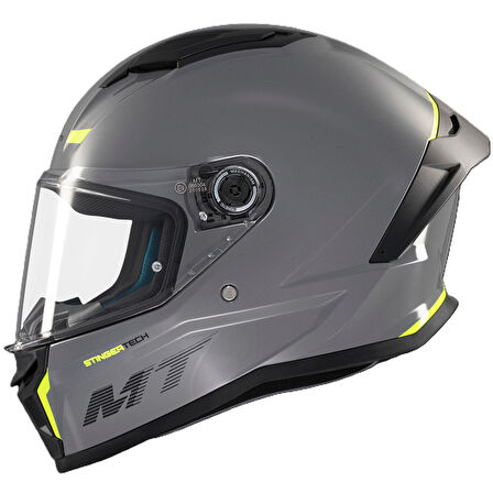 MT Stinger 2 FF126 Solid A12 Gloss Grey Full Face Motosiklet Kaskı
