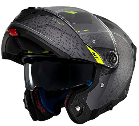 MT Atom 2 FU404SV Destiny C2 Matt Çene Açılır Motosiklet Kaskı