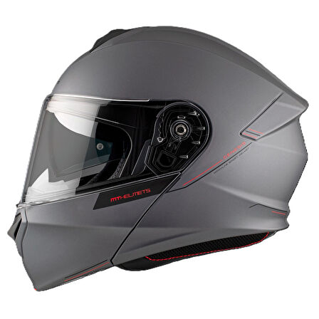 MT Genesis FU935SV Solid A2 Matt Titanium Çene Açılır Motosiklet Kaskı