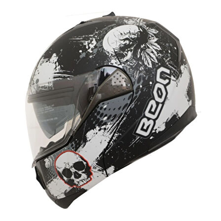 Beon B-700 Çene Açılır Vizörlü Kask Kuru Kafa