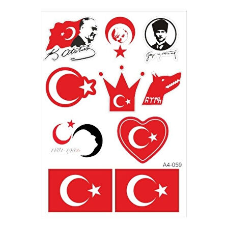 Gogo A4 Sticker Set Türk-059