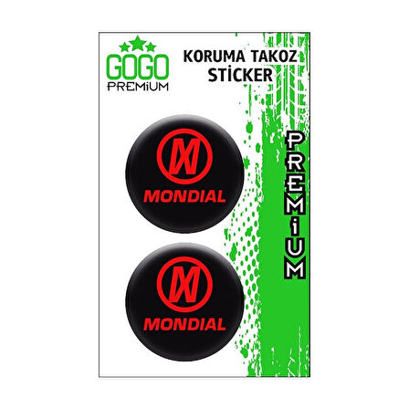 Gogo Koruma Takozu 2'li Damla Sticker (4x4) Kırmızı - Mondial