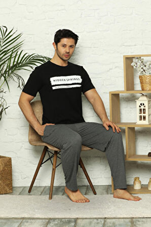 Nisanca Yazlık Kısa Kol %100 Pamuk Erkek Pijama Takımı