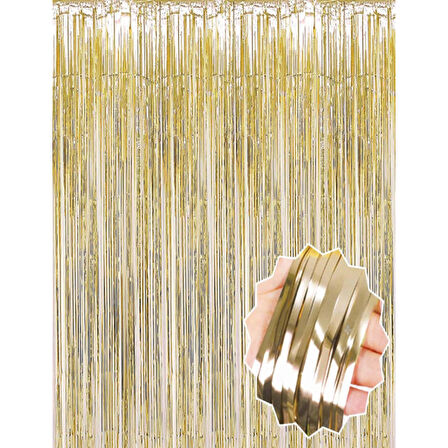 Mat Altın Püsküllü Kapı Perdesi - Parti, Bekarlığa Veda, Doğum Günü 1x2 M