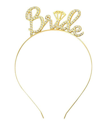 Altın Renkli Taşlı 'bride' Gelin Tacı - El Yazısı Yazı Tipiyle