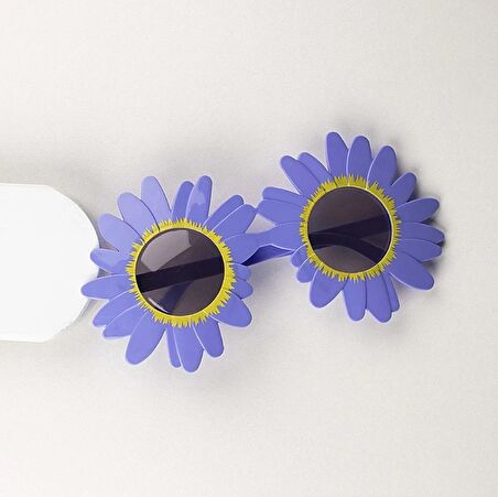 Mor Renk Papatya Şekilli Parti Gözlüğü 18x10 Cm