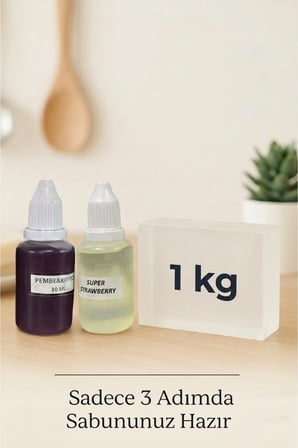 Çilek Esans & Pembe Kırmızı Boya & Sabun Bazı 1 KG