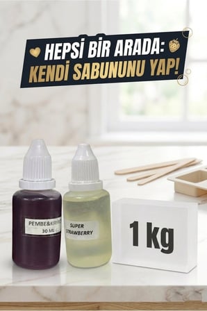 Çilek Esans & Pembe Kırmızı Boya & Sabun Bazı 1 KG