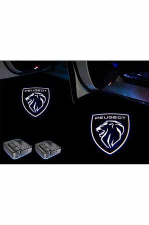 Peugeot New Yeni Logo Araçlar İçin Pilli Yapıştırmalı Kapı Altı Led Logo-Projektör