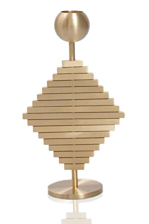 Pirinç El Yapımı Pyramid Piramit Top Şamdan