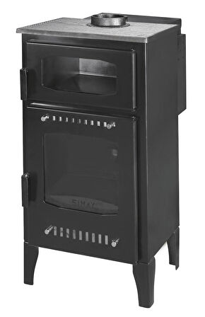 Geniş Camlı Odun Ve Pelet Şömine Sobası - 8 Kw, Fırınlı Odunlu Soba, Pelet Soba