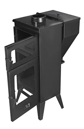 Geniş Camlı Pelet Şömine Sobası - 6 kW, Fırınlı, Ayarlanabilir Isı Teknolojisi SM30