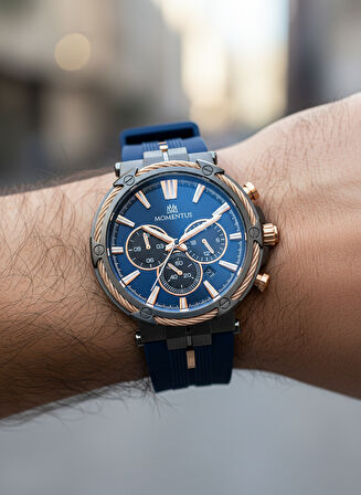 Momentus Lacivert Silikon Kordon Erkek Kol Saati SM371T-11MR