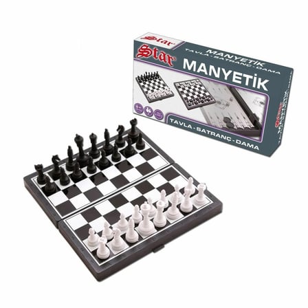 1050170 Manyetik Satranç-Tavla 2si 1 Arada Küçük Boy