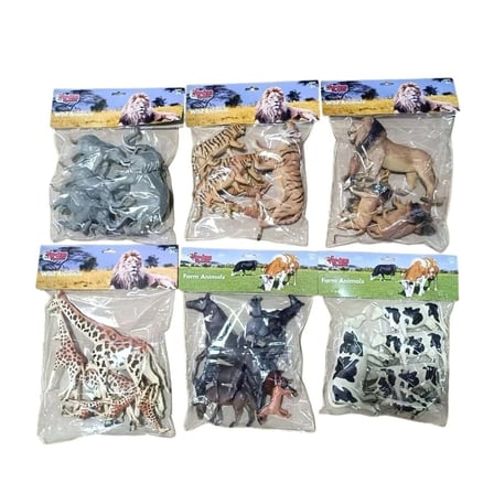 SH-P9904-07AL 6 AST 7PCS ASLAN-KAPLAN-ZÜRAFA-İNEK-FİL(Belirtilen fiyat, tekli satış için adet fiyatı