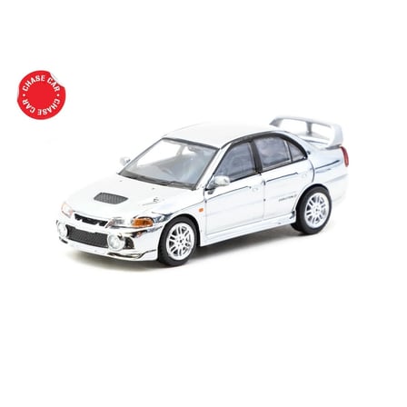 Eco Lounge 1/64 Mitsubishi Lancer GSR lution IV Silver with Tarmac Cards