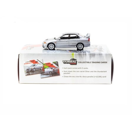 Eco Lounge 1/64 Mitsubishi Lancer GSR lution IV Silver with Tarmac Cards
