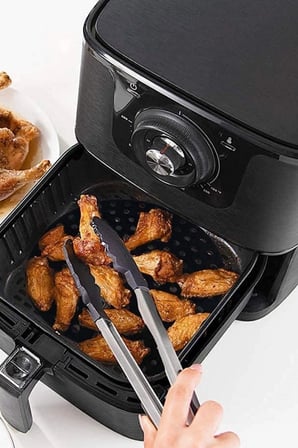 Siyah Isıya Dayanıklı Yıkanılabilir Silikon Fırın Ve Airfryer Yuvarlak Model Pişirme Matı 20 Cm